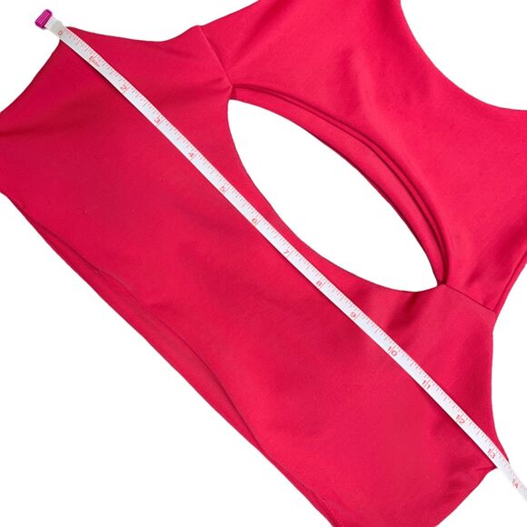 Cupshe Womens Bikini Swimsuit Top Cutout High Neck Magenta Pink Small - Picture 12 of 12
